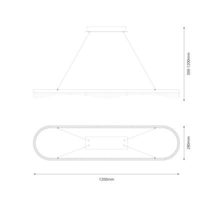 LED csillár kábelen LED/45W/230V aranyszínű