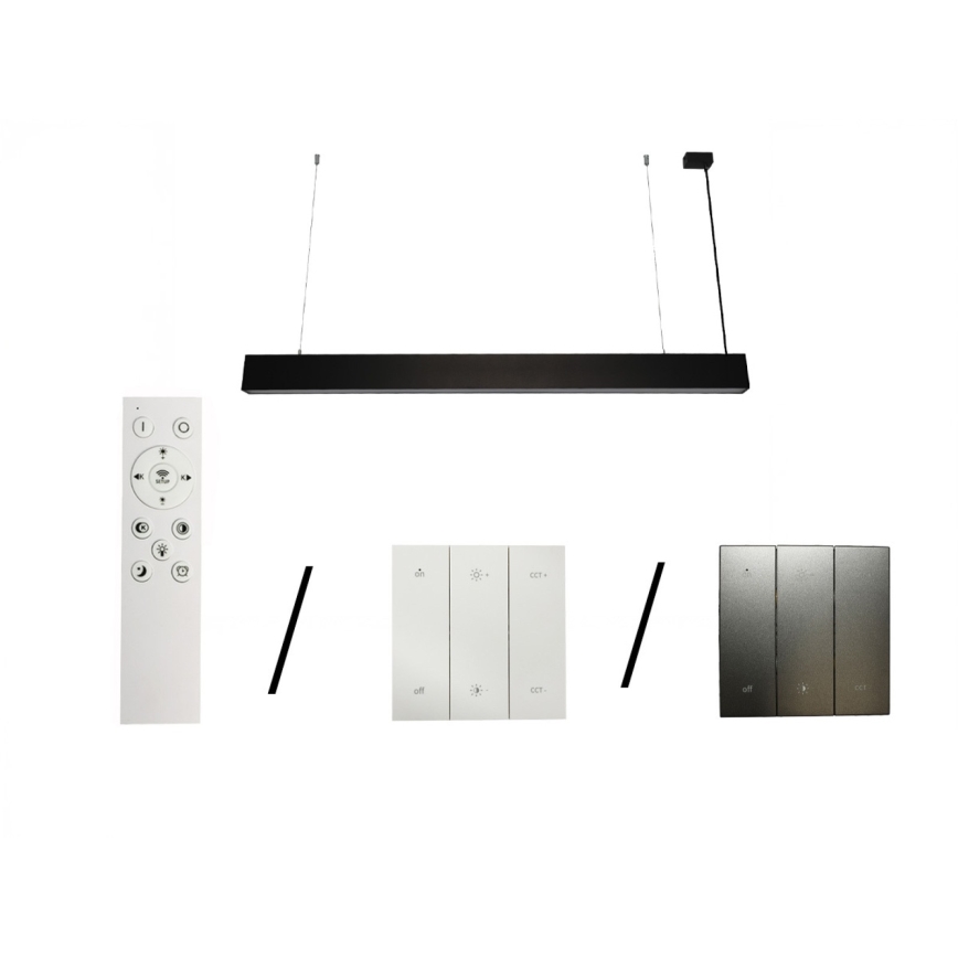 LED csillár kábelen LED/55W/230V 3000/4000/6500K 120 cm fekete