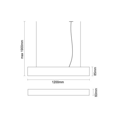 LED csillár kábelen LED/55W/230V 3000/4000/6500K 120 cm fekete