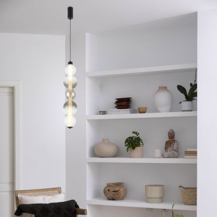 LED csillár kábelen LUMMI LED/19W/230V fekete/füstszínű