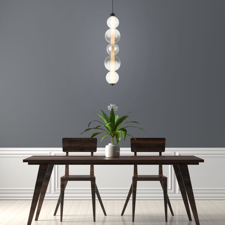LED csillár kábelen LUMMI LED/19W/230V fekete/füstszínű