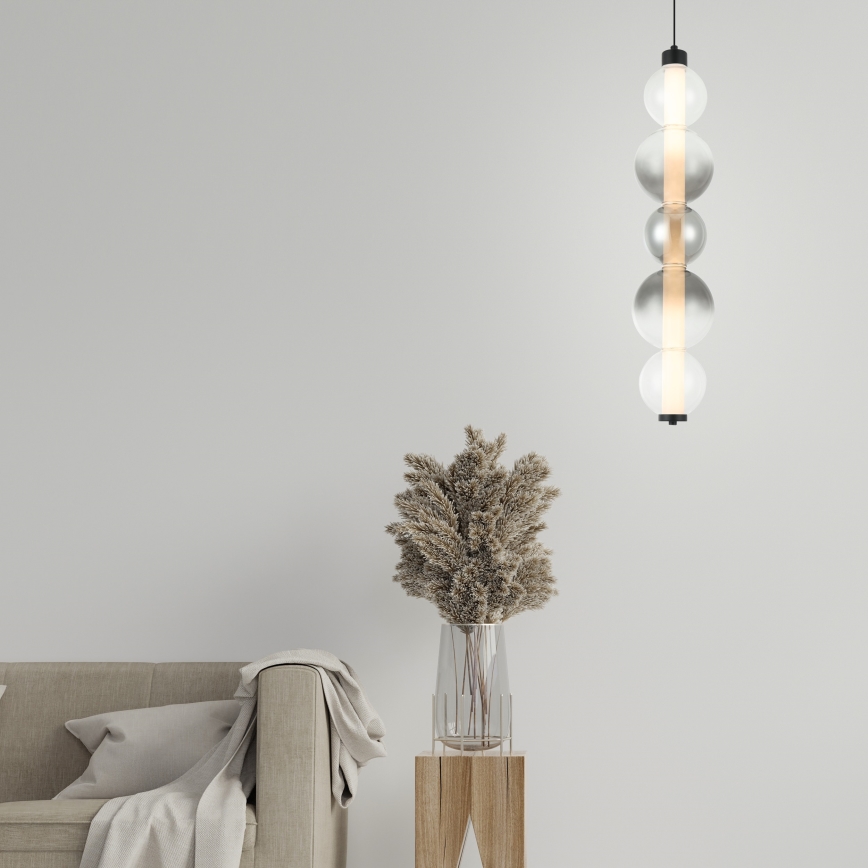 LED csillár kábelen LUMMI LED/19W/230V fekete/füstszínű