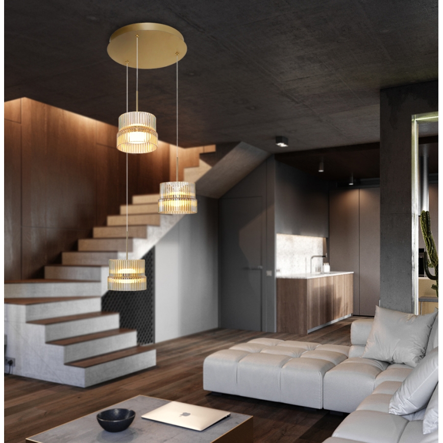 LED csillár kábelen LUXE LED/34W/230V sárgaréz