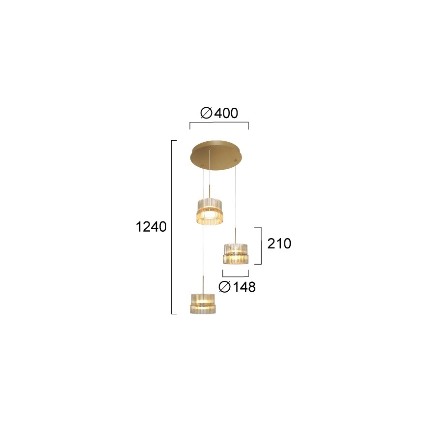 LED csillár kábelen LUXE LED/34W/230V sárgaréz