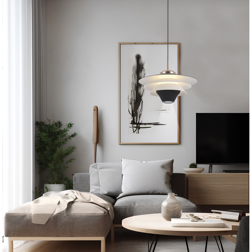LED csillár kábelen MANLEY LED/5W/230V fekete/fehér