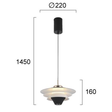 LED csillár kábelen MANLEY LED/5W/230V fekete/fehér