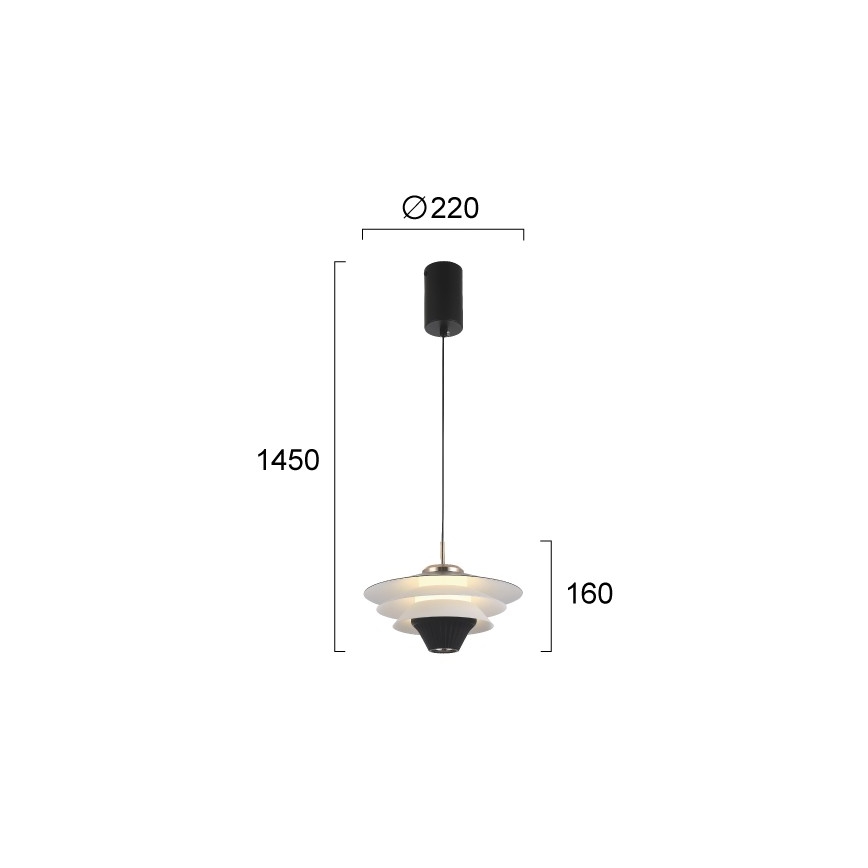 LED csillár kábelen MANLEY LED/5W/230V fekete/fehér