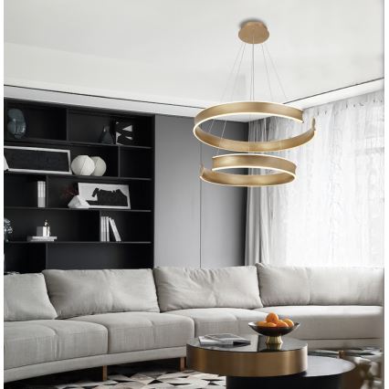 LED csillár kábelen MARLEN LED/84W/230V aranyszínű