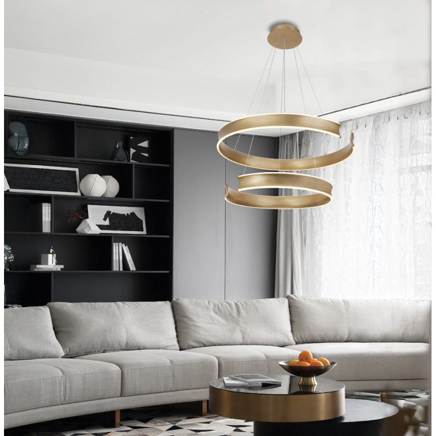 LED csillár kábelen MARLEN LED/84W/230V aranyszínű
