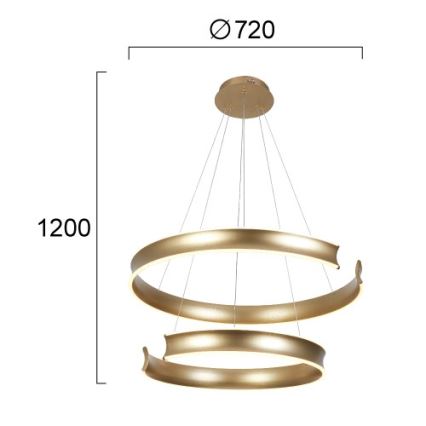 LED csillár kábelen MARLEN LED/84W/230V aranyszínű