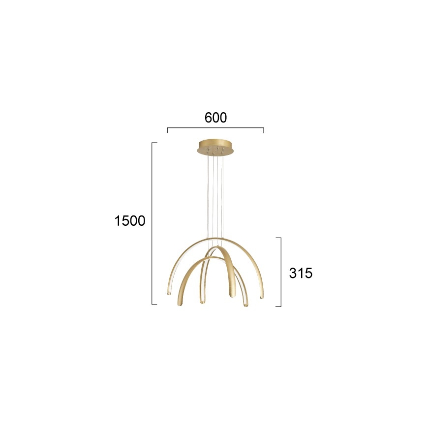 LED csillár kábelen MEGAN LED/41W/230V aranyszínű
