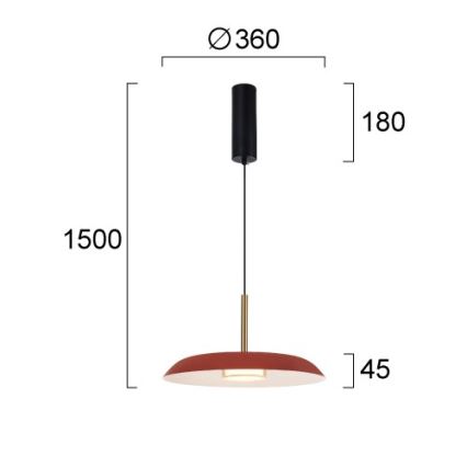 LED csillár kábelen NUDO LED/11W/230V 3000/4000/6000K piros