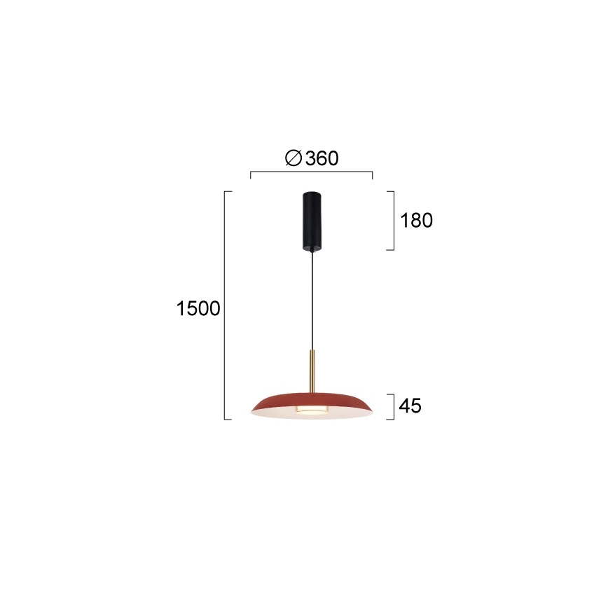 LED csillár kábelen NUDO LED/11W/230V 3000/4000/6000K piros