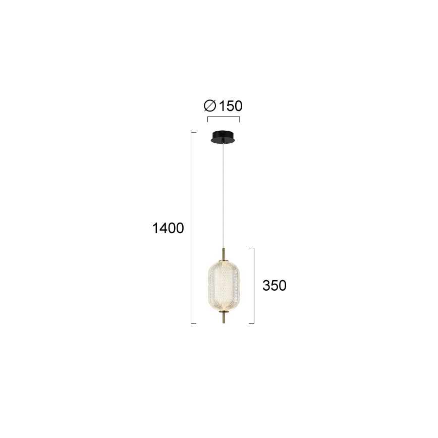 LED csillár kábelen PELLUCID LED/11W/230V arany/átlátszó