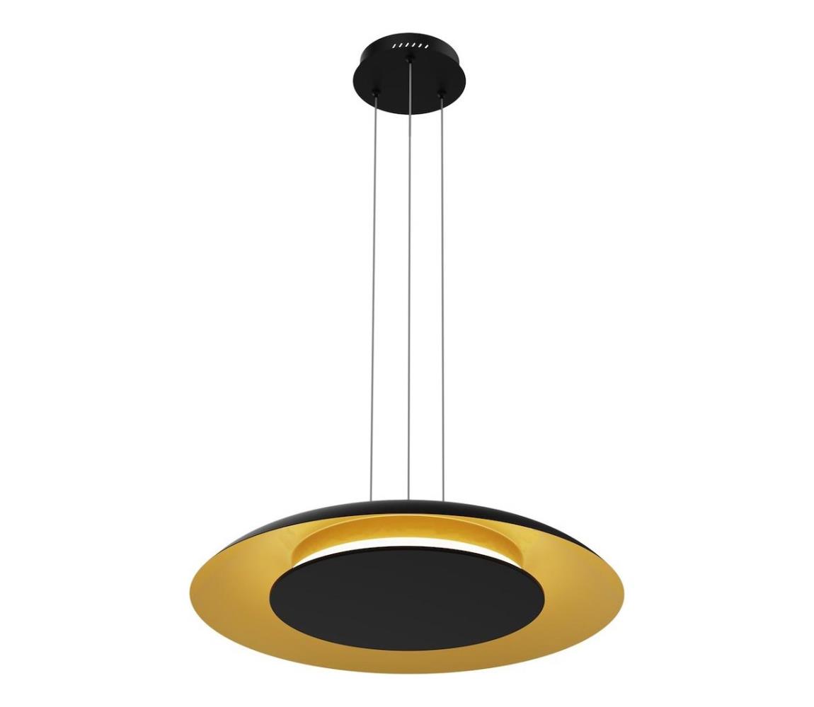 LED csillár kábelen PIATTINO LED/30W/230V 2700/3200/4000K átm. 40 cm fekete/arany ML1815
