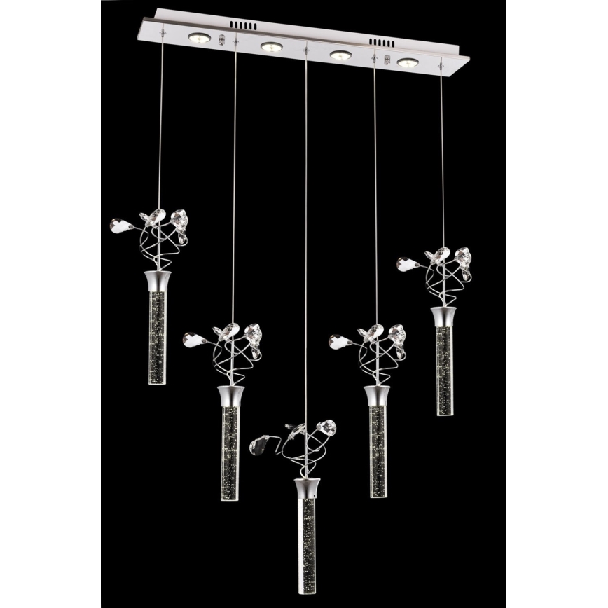 LED csillár kábelen PIGEON 5xLED/6W/230V 6500K fényes króm