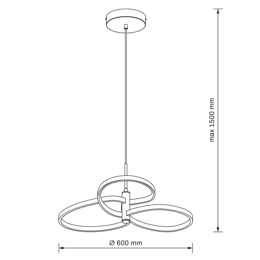 LED csillár kábelen RIBBON LED/25W/230V 4000K fekete