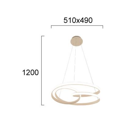 LED csillár kábelen RIBBON LED/42W/230V bézs