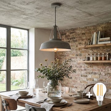 LED csillár kábelen RYAN 1xE27/60W/230V szürke