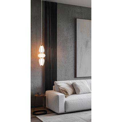 LED csillár kábelen SHINY LED/17W/230V fehér/arany