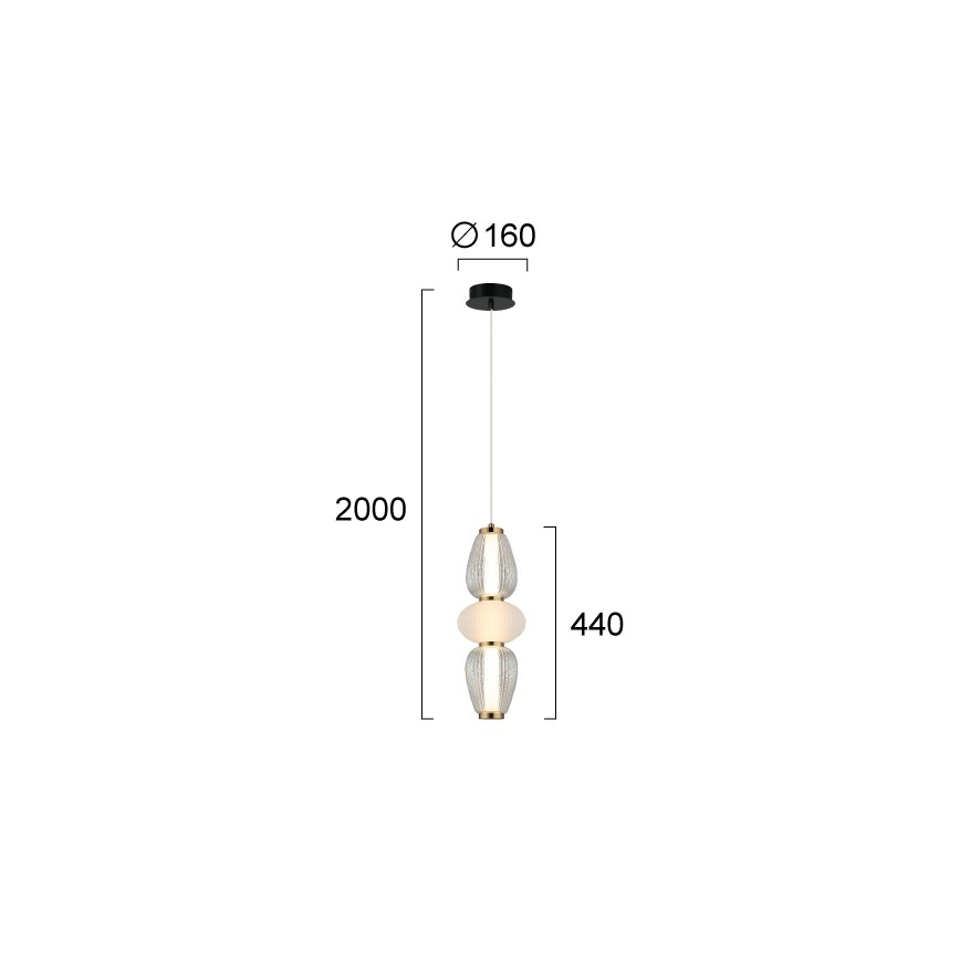 LED csillár kábelen SHINY LED/17W/230V fehér/arany