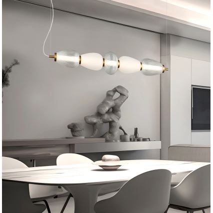 LED csillár kábelen SHINY LED/23W/230V fehér/arany
