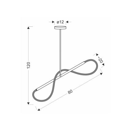 LED csillár kábelen SUPREME LED/18W/230V 80 cm arany