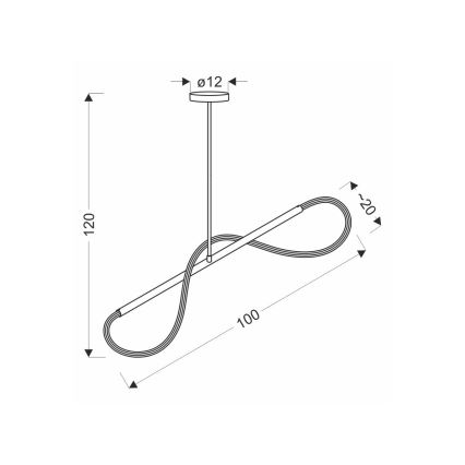 LED csillár kábelen SUPREME LED/22W/230V 100 cm aranyszínű