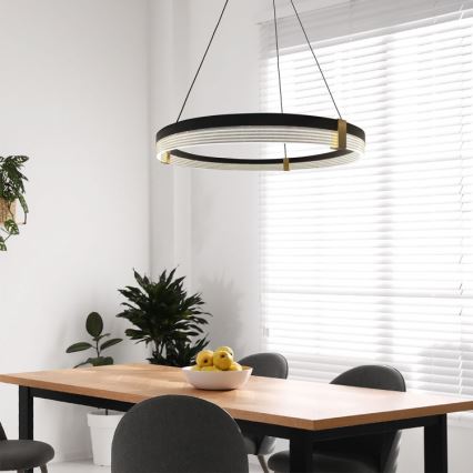 LED csillár kábelen TRIANGLE LED/40W/230V 3000/4000/6000K átm. 60 cm fekete