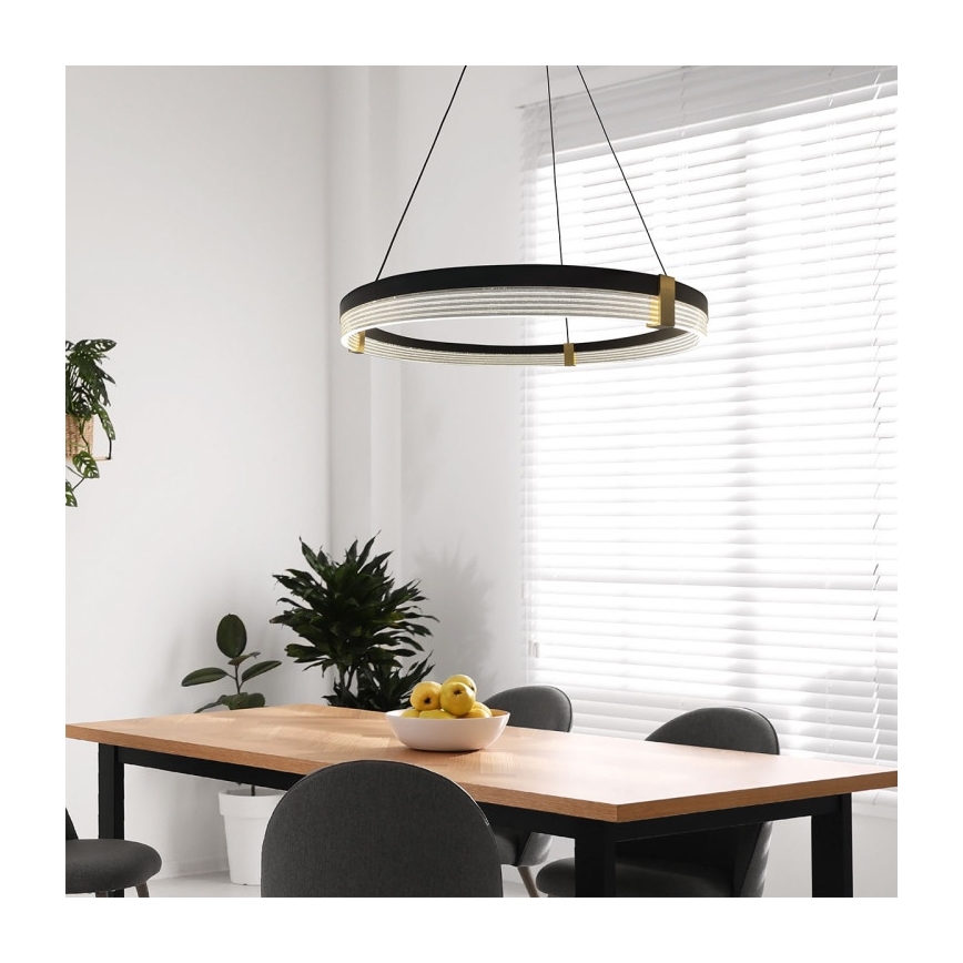 LED csillár kábelen TRIANGLE LED/40W/230V 3000/4000/6000K átm. 60 cm fekete
