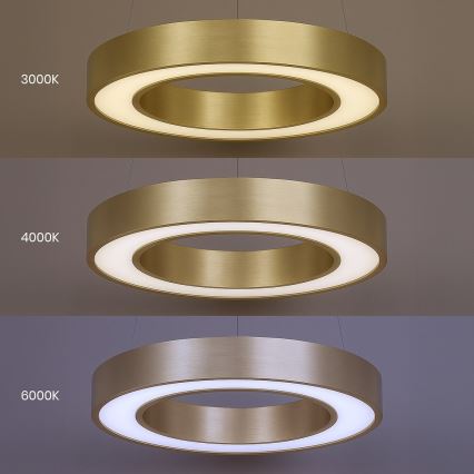 LED csillár kábelen UNION, 40W/230V, 3000/4000/6500K, Ø 40 cm, aranyszínű