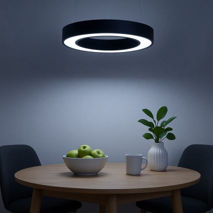 LED csillár kábelen UNION LED/40W/230V 3000/4000/6500K, átmérő 40 cm, fekete