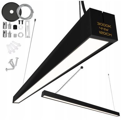 LED csillár kábeles felfüggesztéssel LED/44W/230V 3000K 120 cm fekete