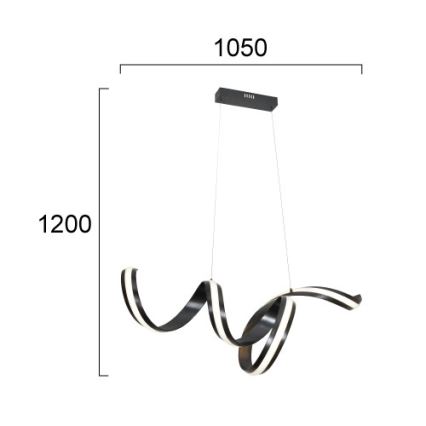 LED csillár kábellel AREZIA LED/42W/230V fekete