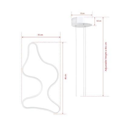 LED csillár kábellel ARTISAN LED/36W/230V 6500K fehér