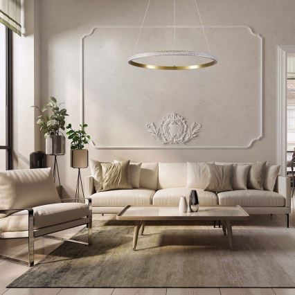 LED csillár kábellel DIANA LED/25W/230V 4000K Ø 50 cm arany