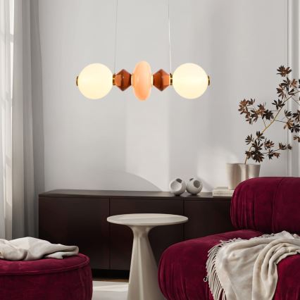 LED csillár kábellel FLORES LED/15W/230V arany/narancssárga/barna