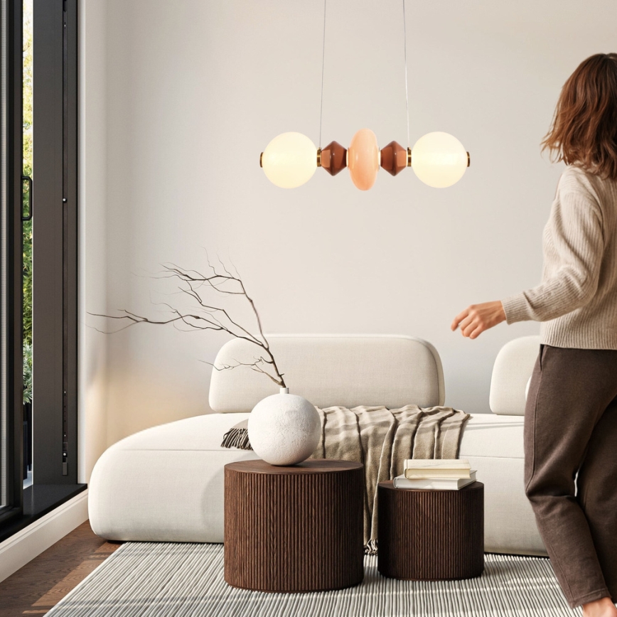 LED csillár kábellel FLORES LED/15W/230V arany/narancssárga/barna