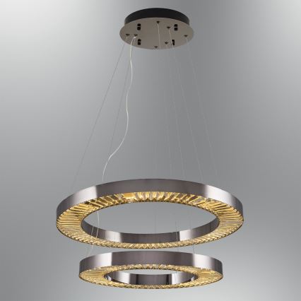 LED csillár kábellel JESI LED/140W/230V 3000K átm. 100 cm ezüstszínű