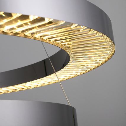 LED csillár kábellel JESI LED/140W/230V 3000K átm. 100 cm ezüstszínű
