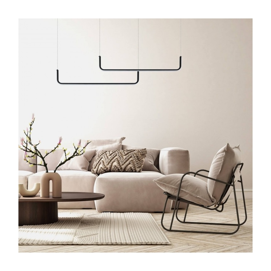 LED csillár kábellel MALAWI 2xLED/20W/230V 3000/4000/6000K fekete