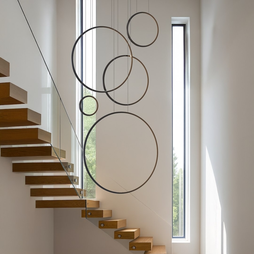 LED csillár kábellel SATURNO LED/100W/230V fekete