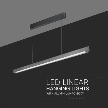 LED csillár kábelre szerelve LED/36W/230V 3000/4000/6400K antracit