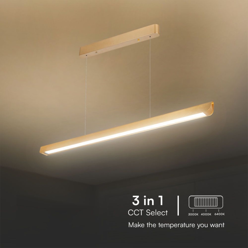 LED csillár kábelre LED/36W/230V 3000/4000/6400K arany