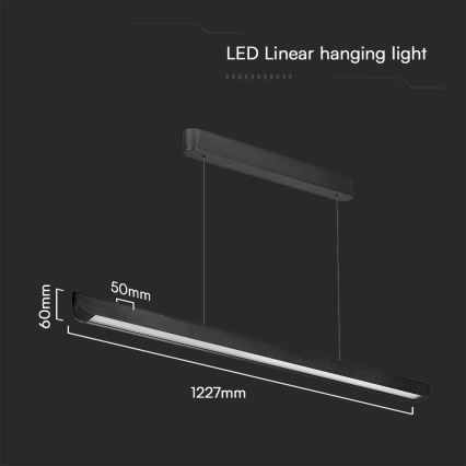 LED csillár kábelre LED/36W/230V 3000/4000/6400K fekete