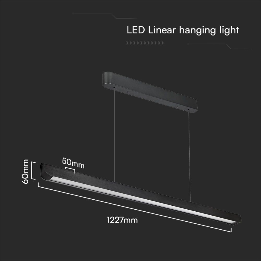 LED csillár kábelre LED/36W/230V 3000/4000/6400K fekete