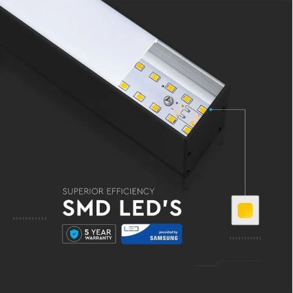 LED csillár kábelre SAMSUNG CHIP LED/40W/230V 4000K fekete
