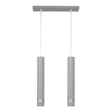 LED csillár kábelre TUBA 2xGU10/4,8W/230V szürke/fényes króm