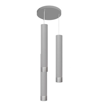 LED csillár kábelre TUBA 3xGU10/4,8W/230V szürke/fényes króm