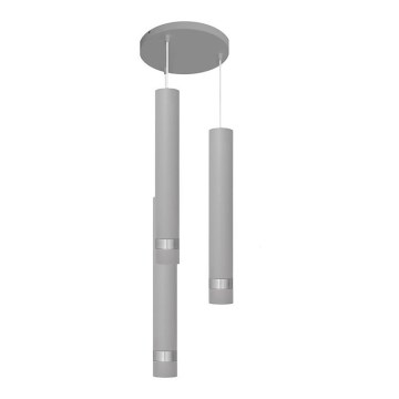 LED csillár kábelre TUBA 3xGU10/4,8W/230V szürke/fényes króm